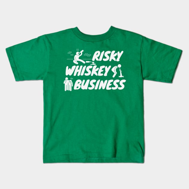 Risky Whiskey Business St Patrick's Day Kids T-Shirt by FTF DESIGNS